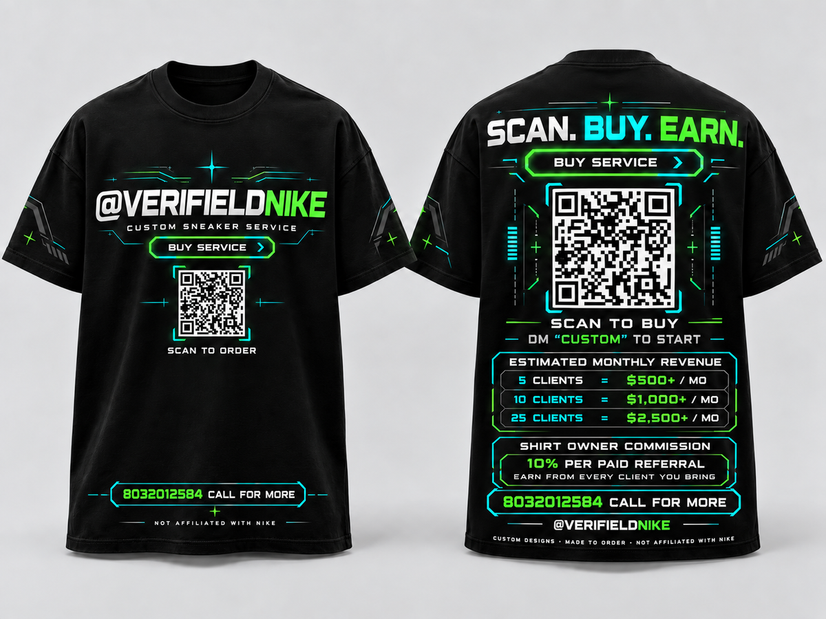 VERIFIELDNIKE QR service shirt mockup